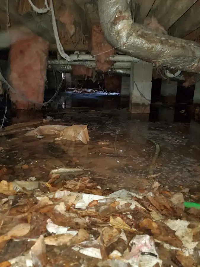 Crawl space flood assessment for Commercial Water Damage Restoration in Barrington
